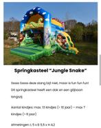 TE KOOP springkasteel Jungle Snake, Hobby en Vrije tijd, Feestartikelen, Ophalen, Zo goed als nieuw