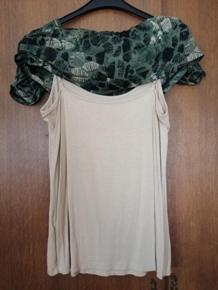 Blouse légère en 2 parties, Kleding | Dames, Blouses en Tunieken, Gedragen, Maat 42/44 (L), Groen, Ophalen