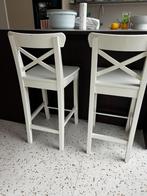 2x Barstoel Rosentorp Ikea 63cm wit, Huis en Inrichting, Barkrukken, Ophalen, Gebruikt, 60 tot 90 cm, Hout