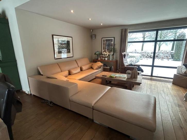 Divani salon + poef + éénzit, Huis en Inrichting, Zetels | Zetels, Gebruikt, Hoekbank, Vierpersoons of meer, 300 cm of meer, 150 cm of meer