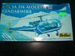 Gendarmerie Alouette III SA313, Enlèvement ou Envoi, Comme neuf, 1:72 à 1:144, Heller