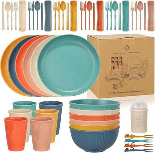 Lot de 6 assiettes/bols/verres/couverts/... de camping, Caravans en Kamperen, Kampeeraccessoires, Nieuw, Ophalen of Verzenden