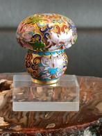 Champignon laiton cloisonnées émaillées chinois vintage., Antiquités & Art, Antiquités | Bronze & Cuivre