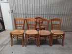 5 chaises en paille, bois en chêne. Très bon état, Antiquités & Art, Enlèvement
