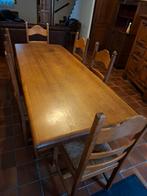 Tafel en 6 stoelen, Ophalen, Zo goed als nieuw, Eikenhout