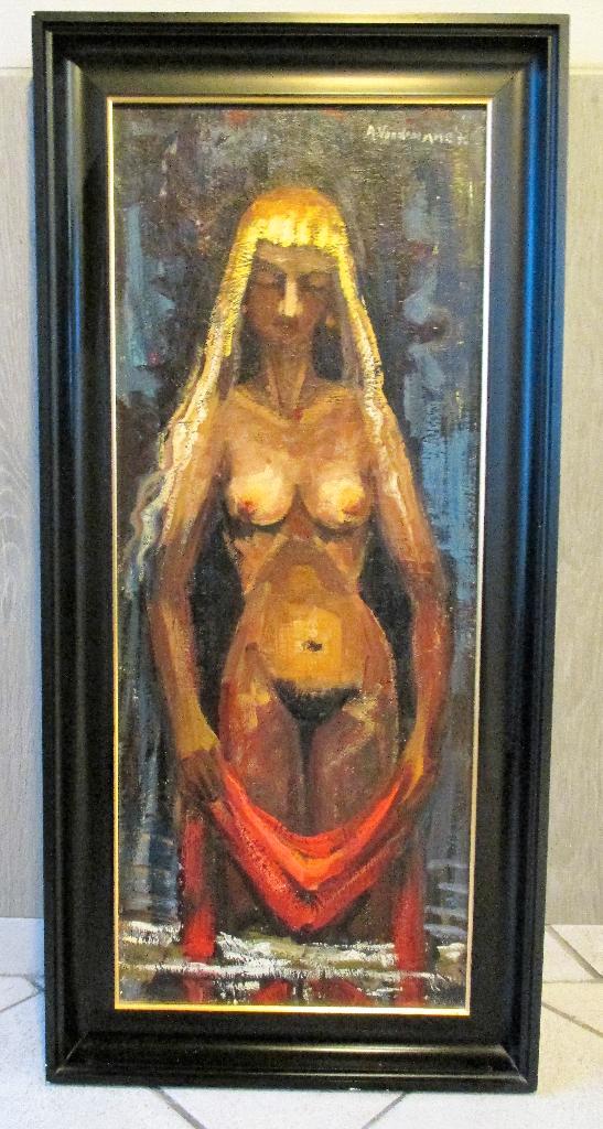 groot schilderij Adhémar Vandroemme , naakt, Antiek en Kunst, Kunst | Schilderijen | Klassiek, Ophalen