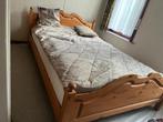 slaapkamerbed blank hout rechttoe rechtaan, Huis en Inrichting, Slaapkamer | Boxsprings, Ophalen, Gebruikt, Twijfelaar