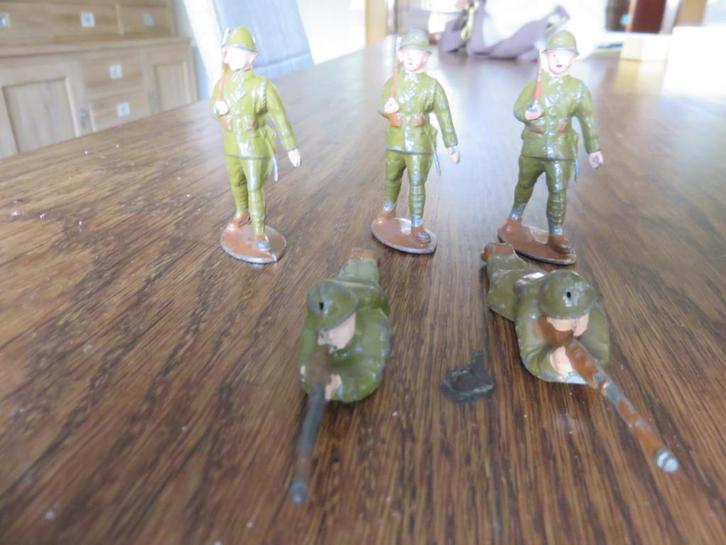 5 tinnen soldaatjes, Belgisch leger 1939-40, Verzamelen, Militaria | Algemeen, Landmacht, Miniatuur of Beeldje, Ophalen of Verzenden