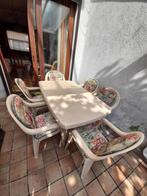 Table de jardin + allonge + 6 chaises et coussins CURVER, Gebruikt, Stoel, Ophalen