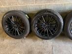 19 inch zwarte velgen met winterbanden van Mercedes 5x112, Auto-onderdelen, 19 inch, Velg(en), Winterbanden, Ophalen of Verzenden