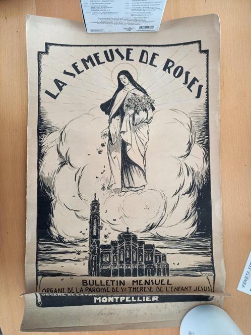 La semeuse des roses Montpellier - origineel ontwerp poster, Antiquités & Art, Art | Lithographies & Sérigraphies, Enlèvement ou Envoi