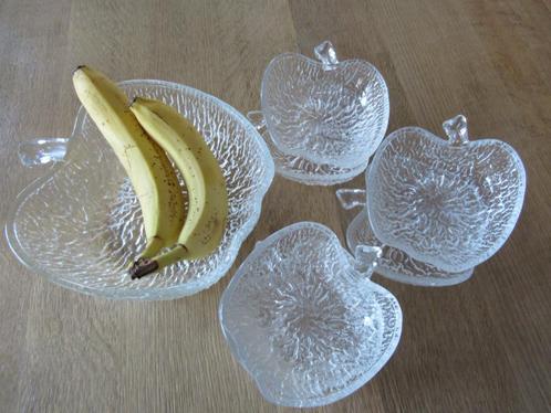 glazenset-7 stuks-appeldesign-glas-ITALY-jaren 70-VINTAGE, Antiek en Kunst, Antiek | Glaswerk en Kristal, Ophalen of Verzenden