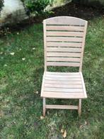 Chaise teck, Jardin & Terrasse, Enlèvement, Comme neuf, Bois de teck, Pliant
