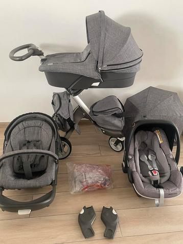 Poussette complète 3-en-1 Stokke Xplory Melange Grey  disponible aux enchères