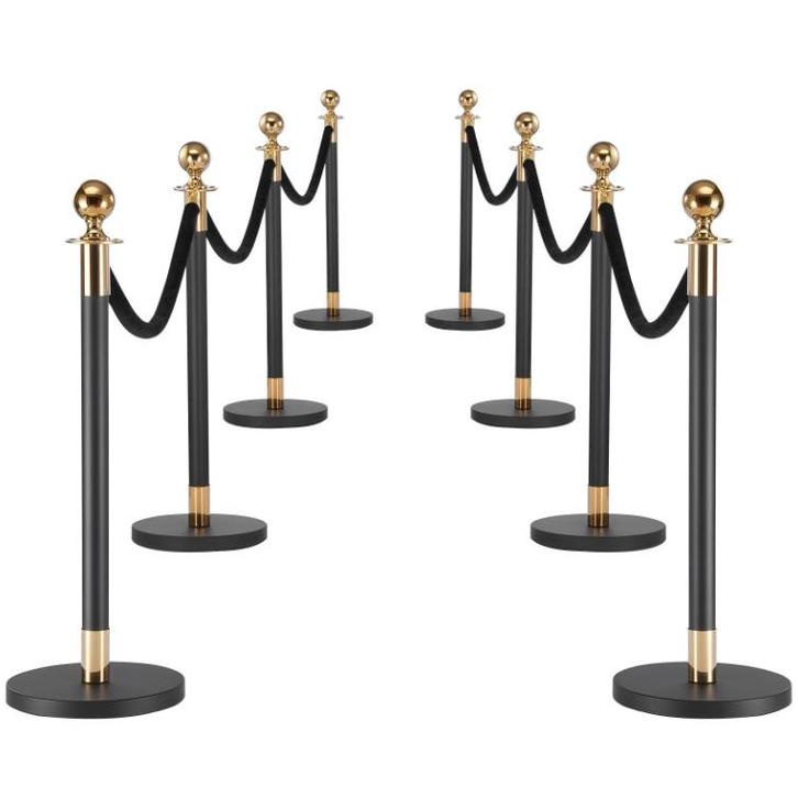 Afzet palen (4), Barrière met Fluwelen touwen (3)      µ0a, Articles professionnels, Aménagement de Bureau & Magasin | Sécurité