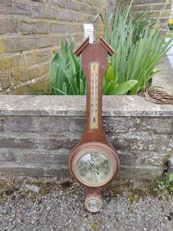 Vintage barometer/ thermometer, Enlèvement ou Envoi, Utilisé, Baromètre
