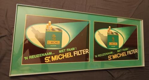 Vintage sigaretten reclame St-Michel - kader - OPRUIMING!, Verzamelen, Merken en Reclamevoorwerpen, Gebruikt, Reclamebord, Verzenden
