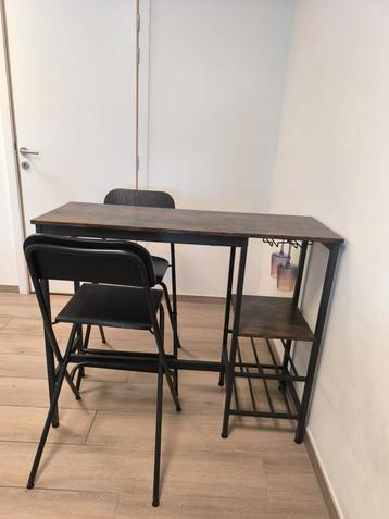 Table de bar avec 2 chaises., Enlèvement, Comme neuf