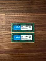 Crucial SODIMM 2x 16GB 2666MHz DDR4, Computers en Software, RAM geheugen, Ophalen, Zo goed als nieuw, DDR4