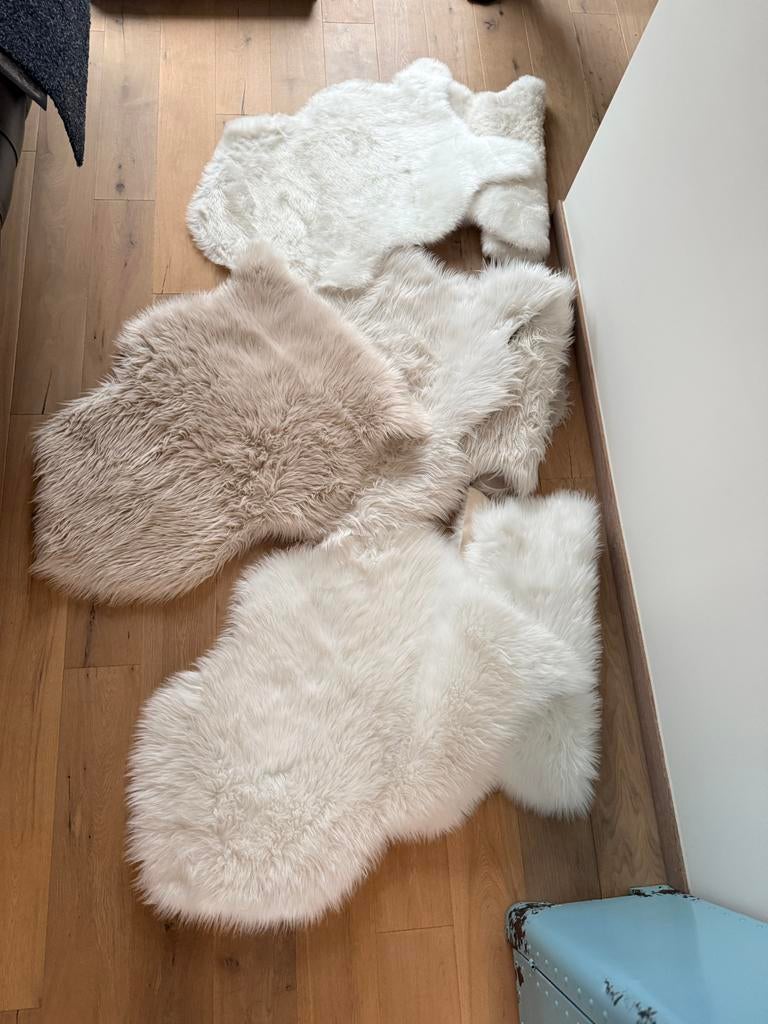 Set van 7 zachte plaids / schapenvacht-look, Maison & Meubles, Accessoires pour la Maison | Plaids & Couvertures, Comme neuf, Enlèvement