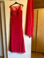 Rode lange feestjurk, trouwjurk MARFIL m38, met sjaal, Comme neuf, Taille 38/40 (M), Marfil, Rouge