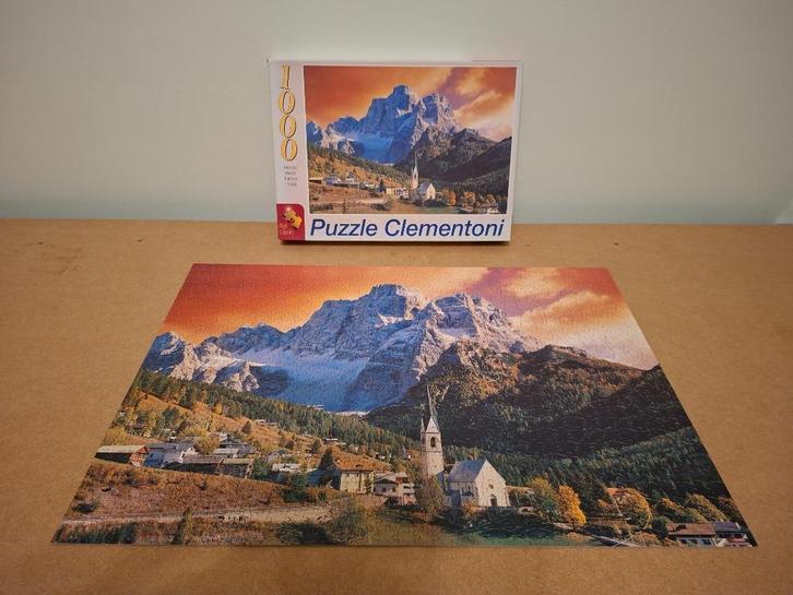 Clementoni puzzel: Dolomieten-Selva di Cadori (1000 stukken), Hobby en Vrije tijd, Denksport en Puzzels, Gebruikt, Legpuzzel, 500 t/m 1500 stukjes