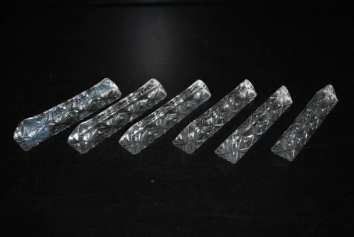 6 bestekhouders in glas of Tsjechisch kristal sterpatroon, Antiek en Kunst, Antiek | Glaswerk en Kristal, Ophalen of Verzenden