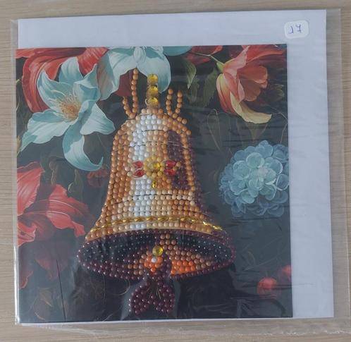 Vierkante wenskaart met strass steentjes (17), Diversen, Wenskaarten, Nieuw, Ophalen of Verzenden
