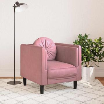  Fauteuil met kussen fluweel roze beschikbaar voor biedingen