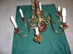 koperen luster met hout, Antiek en Kunst, Ophalen, Koper
