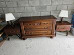 Commode + 2 tables de nuits + 2 lampes de chevets, Ophalen, Zo goed als nieuw