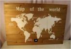 Prachtige Houten Wereldkaart 'Map of the World' - 78x55, Huis en Inrichting, Ophalen of Verzenden, Zo goed als nieuw