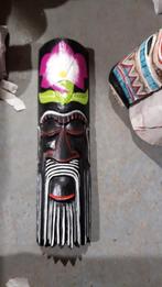 masque Tiki 50 cm en bois albesia 12€ pièce, Ophalen of Verzenden