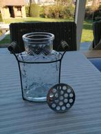 Vase en verre vintage avec séparateur de fleurs, Maison & Meubles, Enlèvement ou Envoi, Comme neuf