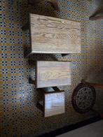 Set Bijzettafeltjes massief eik, Minder dan 45 cm, Minder dan 55 cm, Gebruikt, Rechthoekig