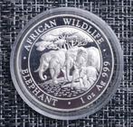 100 Somalische shillings 2013 Olifant 1 oz.999, Setje, Zilver, Ophalen of Verzenden, Overige landen