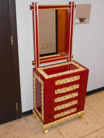 Dressoir en bois chique + miroir massif, Enlèvement, Avec tiroir(s)