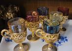 6 vintage gouden en gerookte shotglazen gemaakt in Italië, Antiek en Kunst, Ophalen