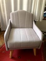 Grijze stoffen verstelbare fauteuil met 3 posities, Huis en Inrichting, Fauteuils, Ophalen, Hout, Minder dan 75 cm, Zo goed als nieuw