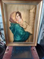 Kader met olieverfschilderij, Antiek en Kunst, Ophalen