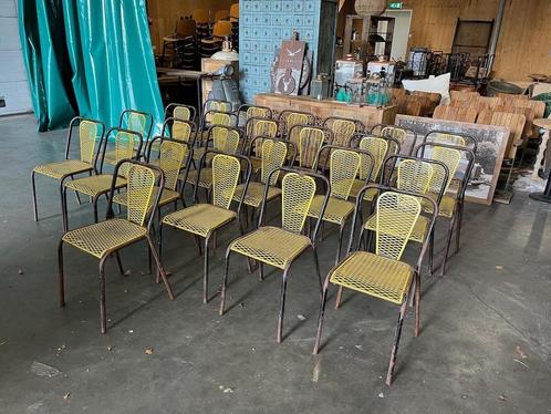 25 Zeer Unieke Metalen Stoelen Jaren 50 Ontwerp Rene Malaval, Tuin en Terras, Tuinstoelen, Gebruikt, Metaal, Ophalen of Verzenden