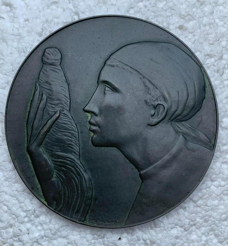 Medaille, penning Textiel syndikaten GENT 1858-1898-1958, Timbres & Monnaies, Pièces & Médailles, Bronze, Enlèvement ou Envoi