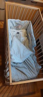 Lit cage en hêtre 60/120 + literie sauf matelas, Enlèvement, Comme neuf, Lit