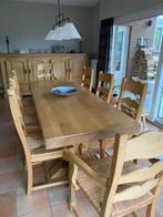 Volledige eiken eetplaats, Huis en Inrichting, Complete eetkamers, Ophalen, Zo goed als nieuw, 8 stoelen of meer