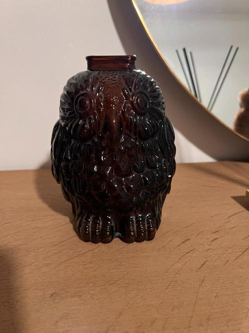 Vintage Wise Old Owl money jar - glazen spaarpot, Verzamelen, Spaarpotten, Zo goed als nieuw, Dier, Overige materialen, Ophalen of Verzenden