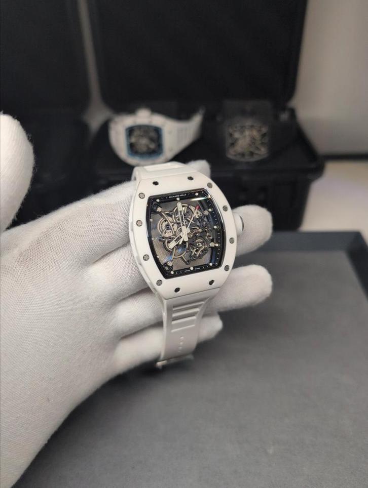Richard mille 055 bubba waston caramic wit, Handtassen en Accessoires, Horloges | Heren, Zo goed als nieuw, Ophalen of Verzenden
