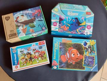 4 kinderpuzzels (349,50,60 en 104 stukken) beschikbaar voor biedingen