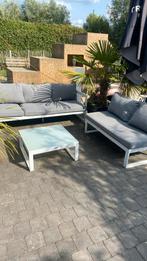 Lounge set 3 zit+2 zit en tafel, Tuin en Terras, Ophalen, 5 zitplaatsen, Gebruikt, Aluminium