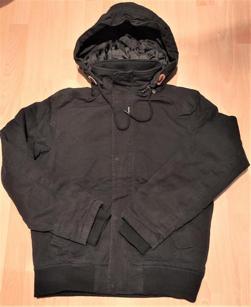 maat S small jas warm zwart met kap, Kleding | Heren, Jassen | Winter, Gedragen, Maat 46 (S) of kleiner, Zwart, Ophalen of Verzenden