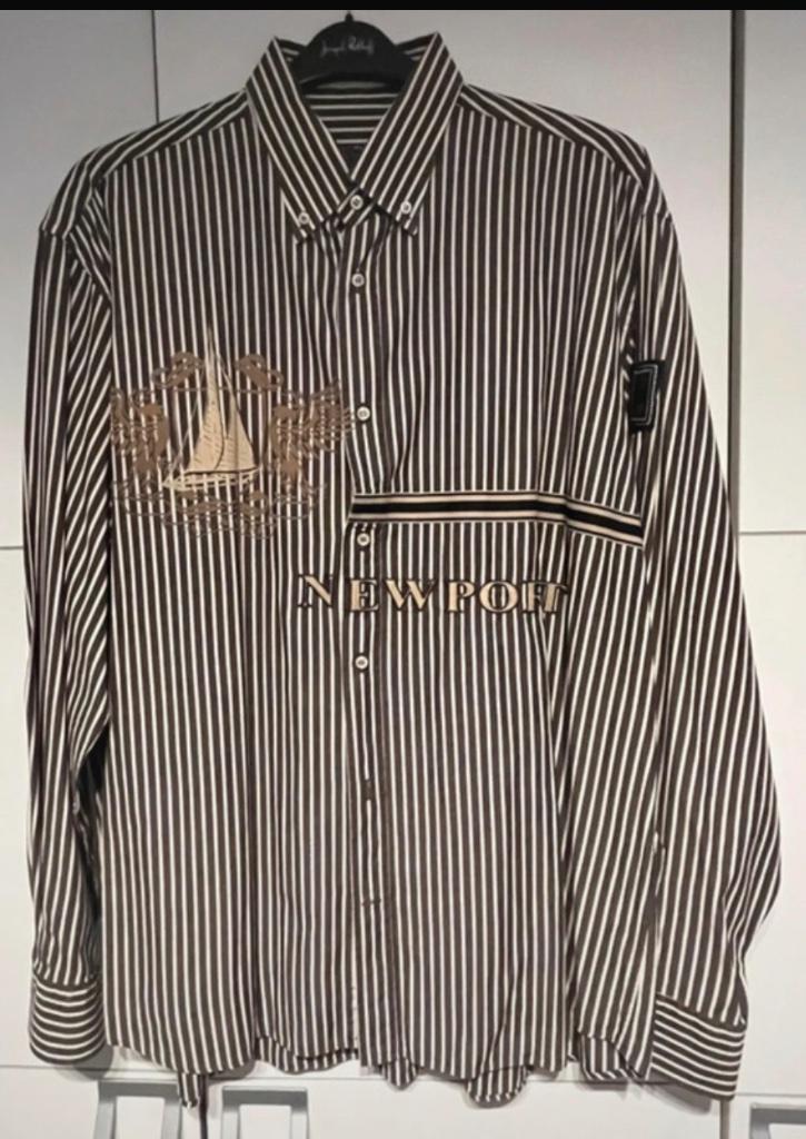 Gestreept hemd Paul & Shark 45 / XXL, Kleding | Heren, Overhemden, Nieuw, Overige halswijdtes, Bruin, Ophalen
